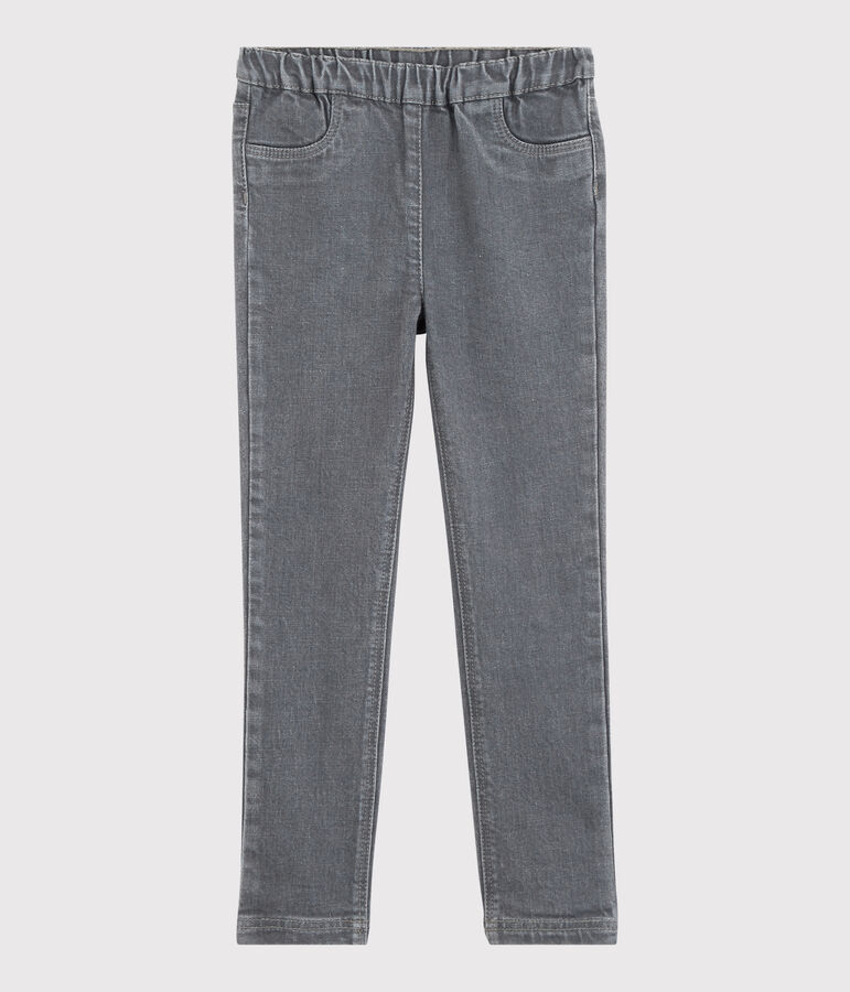 Pantalon slim en denim enfant fille gris/DARK GREY