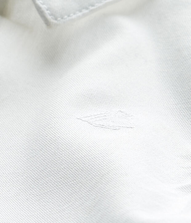 Chemise b&eacute;b&eacute; gar&ccedil;on manches retroussables blanc