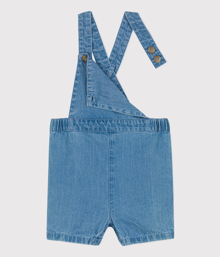 Salopette courte b&eacute;b&eacute; en denim l&eacute;ger bleu DENIM CLAIR