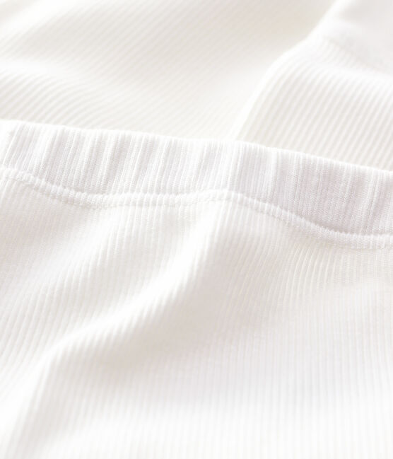 Caleçon bébé en côte 2x2 en coton biologique blanc MARSHMALLOW