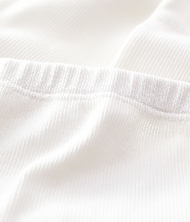 Cale&ccedil;on b&eacute;b&eacute; en c&ocirc;te 2x2 en coton biologique blanc