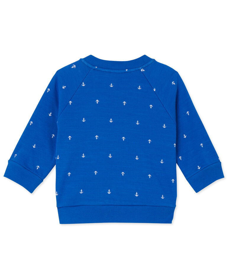 Cardigan b&eacute;b&eacute; gar&ccedil;on en tubique bleu/blanc