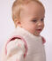 Doudoune b&eacute;b&eacute; sans manches en velours r&eacute;versible sherpa rose/&eacute;cru
