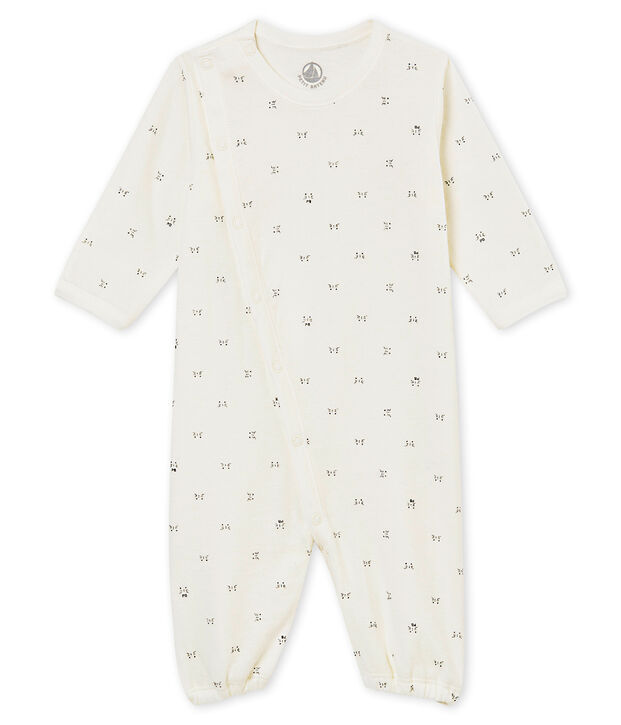 Combisac b&eacute;b&eacute; mixte en tubique imprim&eacute; blanc/noir