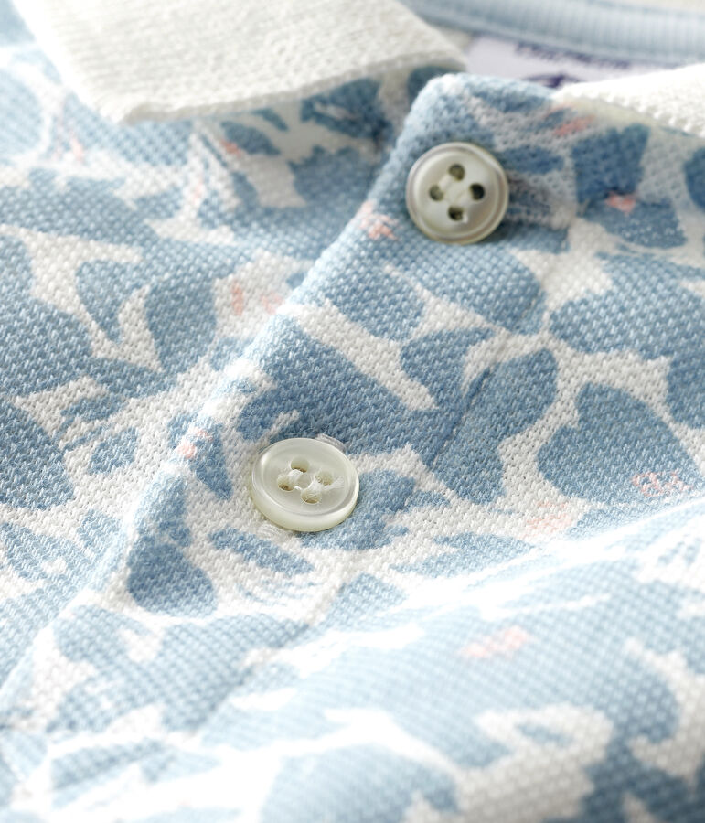 Polo imprim&eacute; b&eacute;b&eacute; gar&ccedil;on blanc MARSHMALLOW/blanc MULTICO