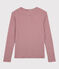 T-shirt col rond iconique en coton rayé Femme rouge SANGRIA/ MARSHMALLOW