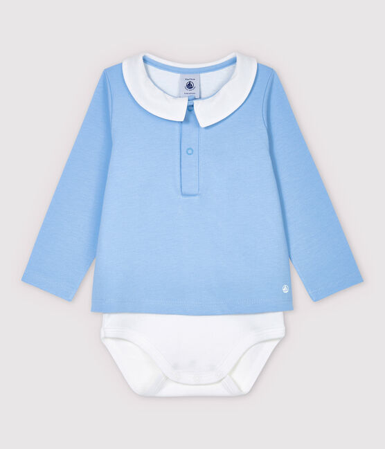 Body chemise avec col bébé garçon bleu JASMIN