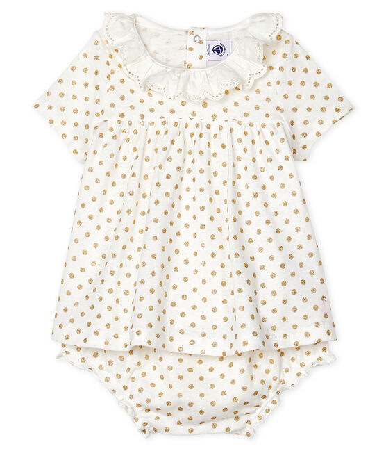 Ensemble deux pièces bébé fille blanc MARSHMALLOW/jaune OR