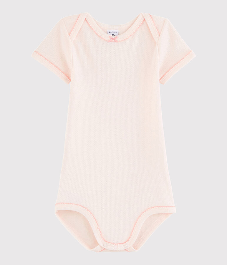 Body manches courtes b&eacute;b&eacute; fille rose FLEUR
