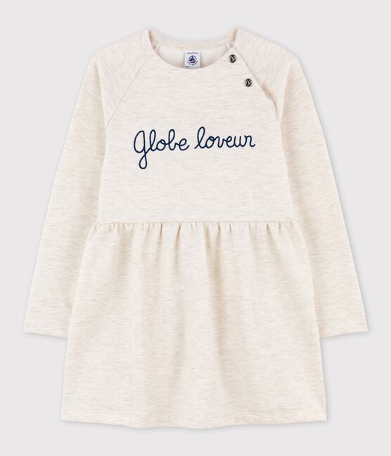 Robe manches longues en molleton enfant fille beige MONTELIMAR CHINE