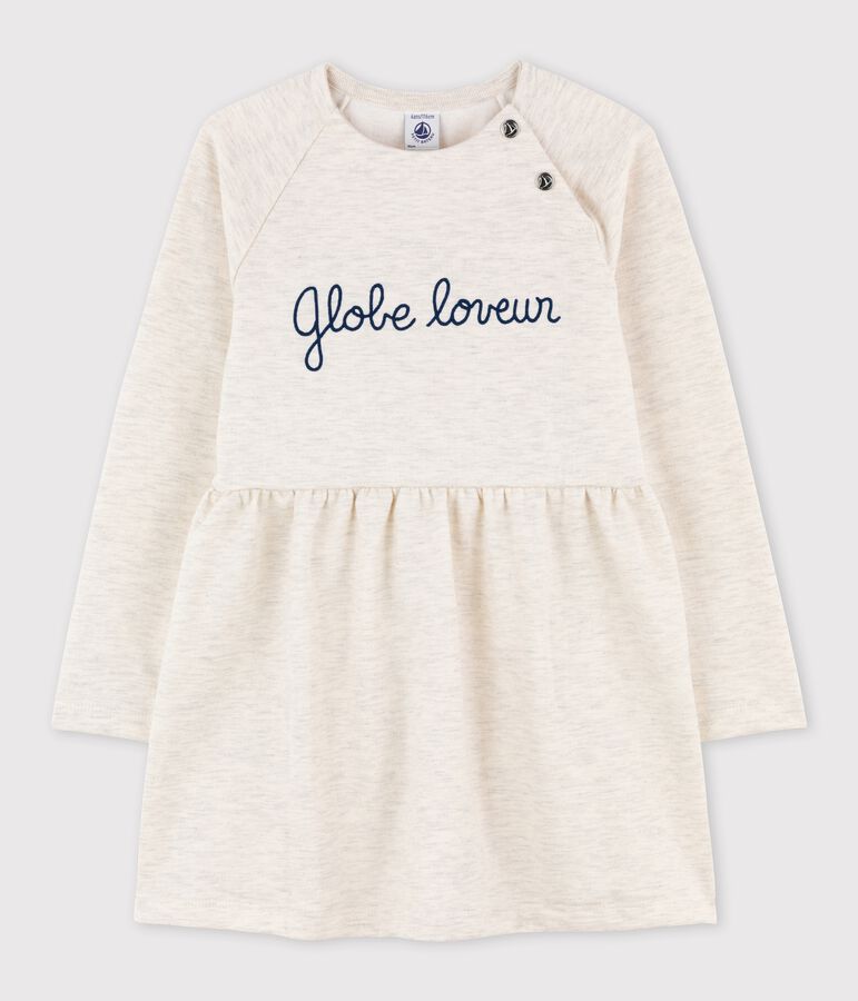 Robe manches longues en molleton enfant fille beige MONTELIMAR CHINE