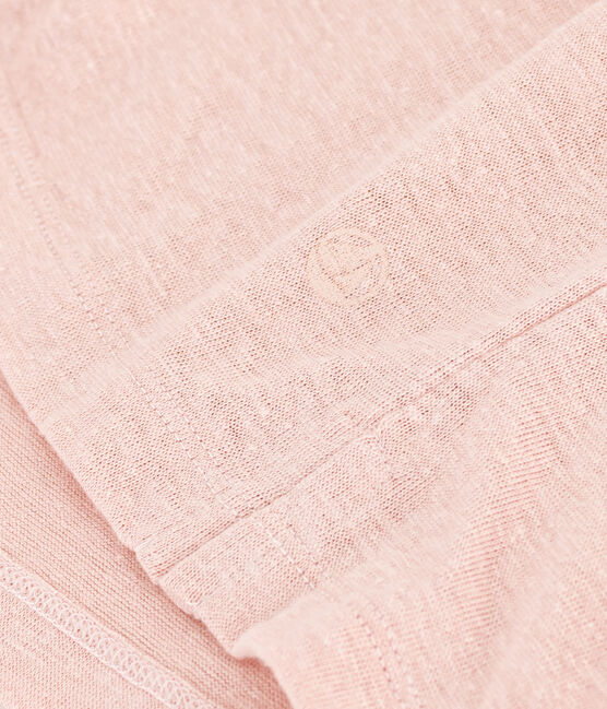 Tee-shirt Le Droit col rond en lin femme rose SALINE