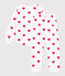 Pyjama enfant en molleton imprimé cœurs blanc MARSHMALLOW/rouge TERKUIT
