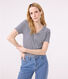 Tee-shirt l'Iconique col V en coton rayé femme