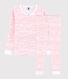 Pyjama snugfit imprimé vagues roses petite fille en coton