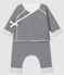 Ensemble 3 pièces bébé en tubique bleu SMOKING/blanc MARSHMALLOW