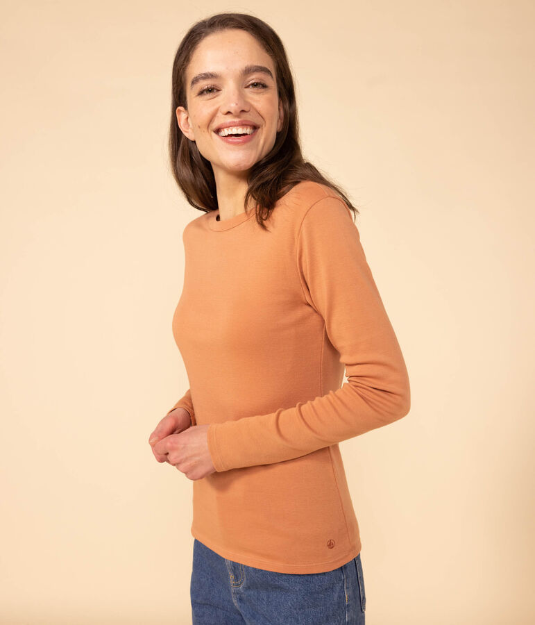 Tee-shirt L'ICONIQUE col rond en coton Femme rose SIENNA