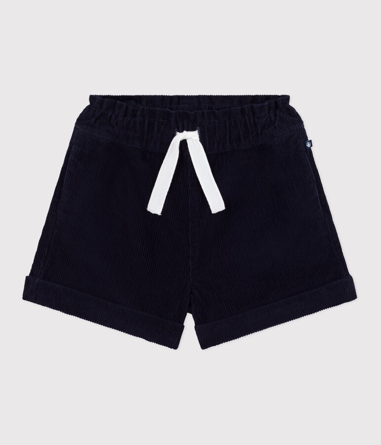 Short enfant en velours uni bleu SMOKING
