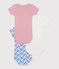 Lot de 3 bodies manches courtes en coton fleuri bébé variante 1