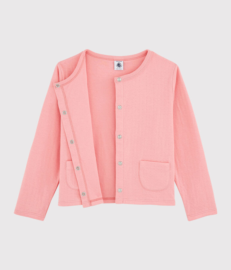 Cardigan en tubique enfant fille rose