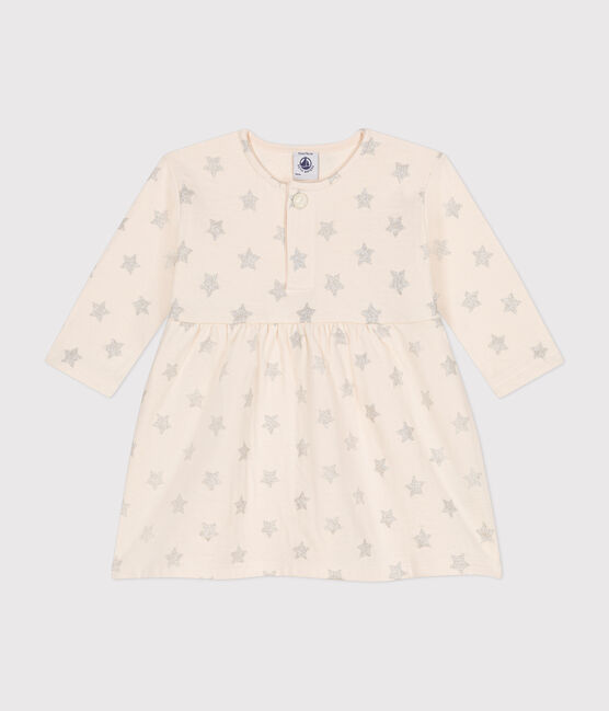 Robe en tubique imprimé étoile bébé beige AVALANCHE/ ARGENT