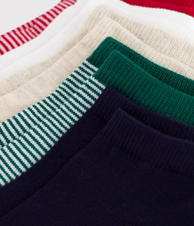 5 paires de chaussettes enfant ray&eacute;es en coton multicouleur