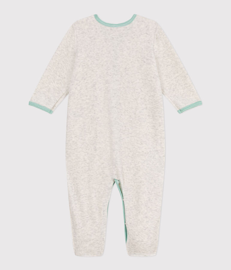 Pyjama b&eacute;b&eacute; en velours uni beige MONTELIMAR CHINE