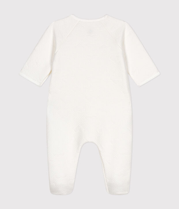 Pyjama en tubique c&oelig;ur b&eacute;b&eacute; blanc