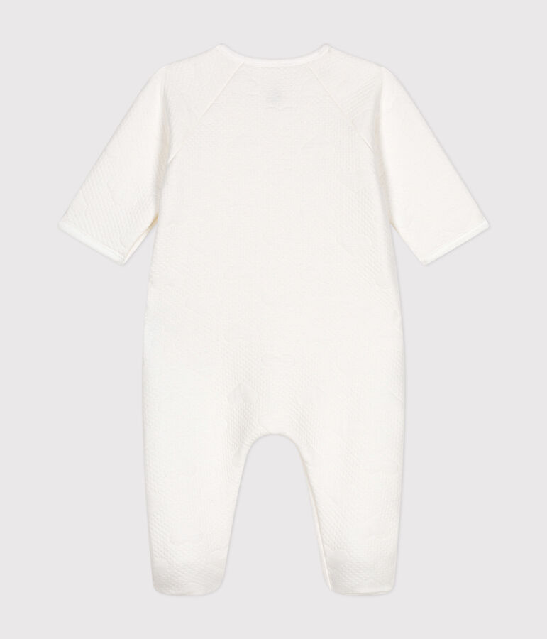 Pyjama en tubique c&oelig;ur b&eacute;b&eacute; blanc MARSHMALLOW