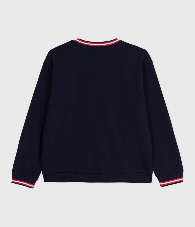 Sweatshirt femme en coton uni bleu SMOKING