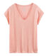 Tee-shirt manches courtes uni femme en lin irisé