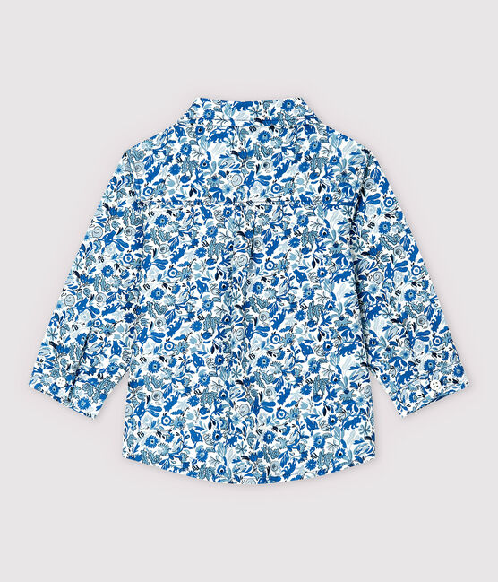 Chemise manches longues en popeline bébé garçon blanc MARSHMALLOW/blanc MULTICO