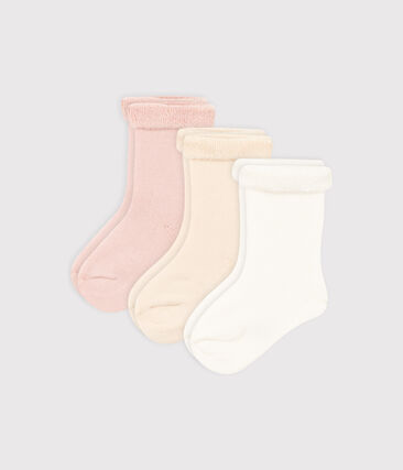 Lot de 3 paire de chaussettes bébé en tricot uni