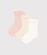 Lot de 3 paire de chaussettes bébé en tricot uni