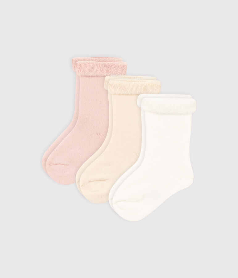 Lot de 3 paire de chaussettes b&eacute;b&eacute; en tricot uni variante 1