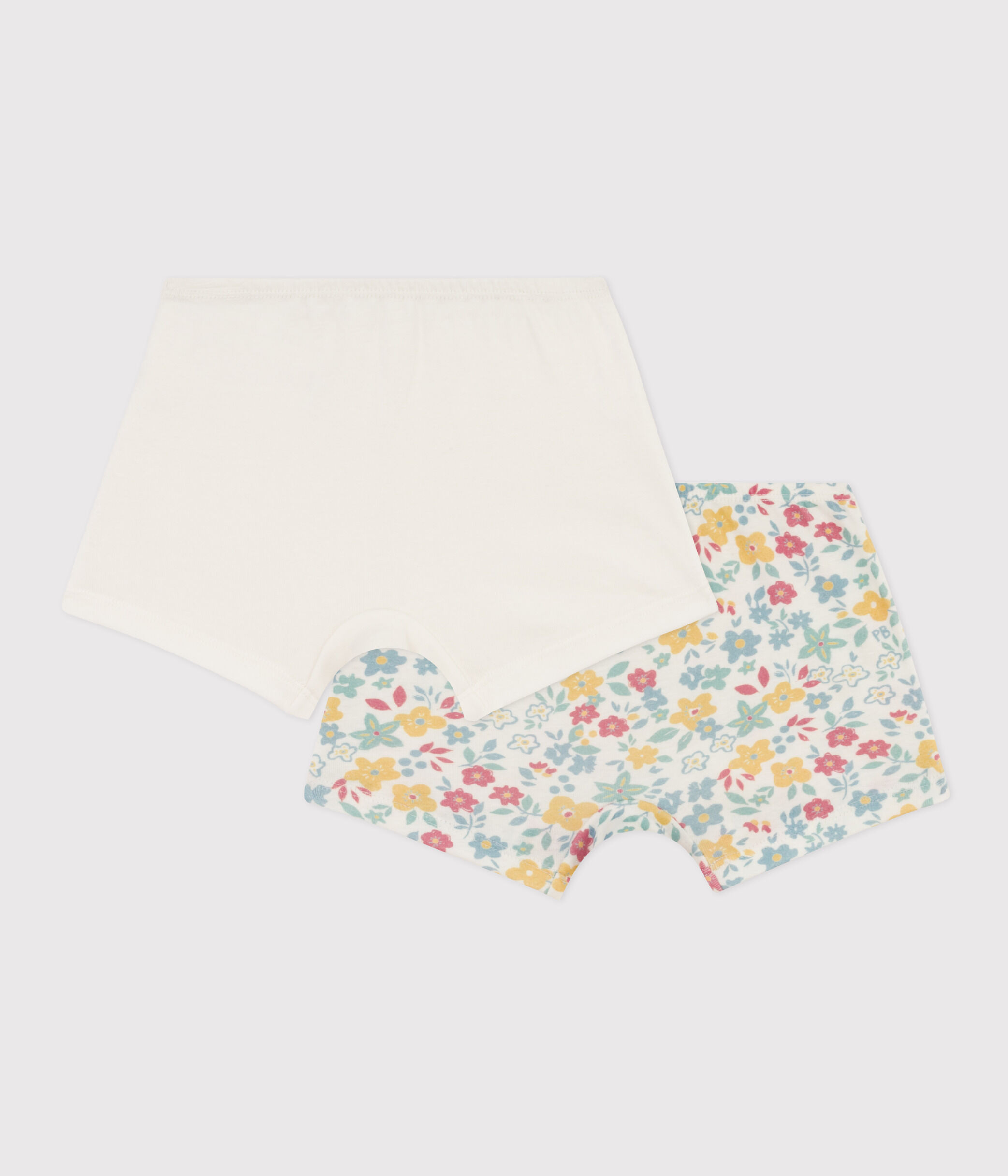 Lot de 2 shorties fleurs en coton petite fille A07IG00