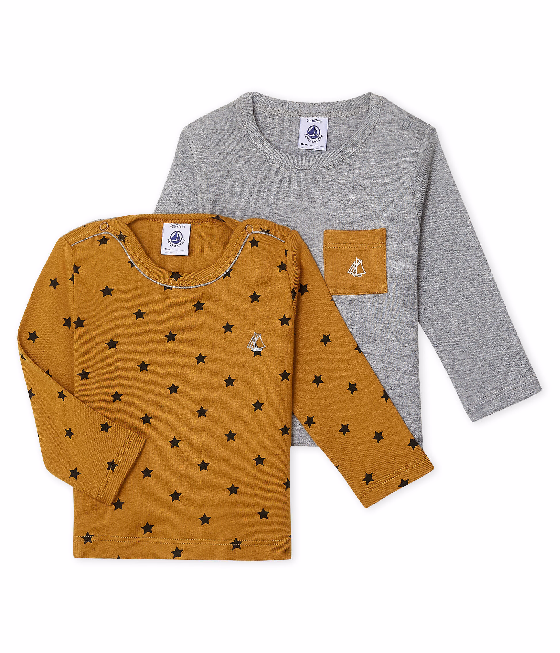 Lot de 2 tee shirts manches longues b b gar on 5018698010
