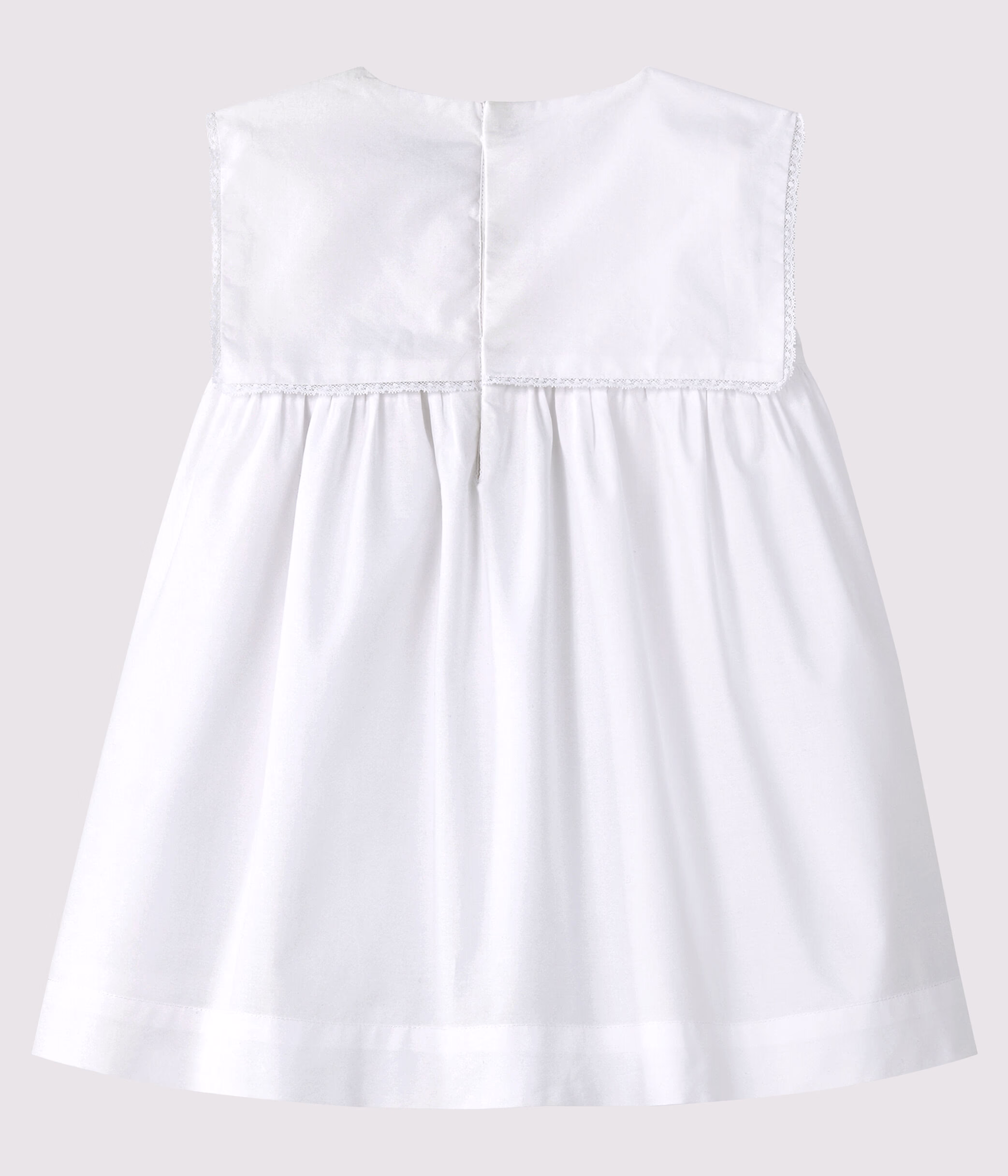 Robe ceremonie sans manches en popeline bebe fille ECUME Petit Bateau