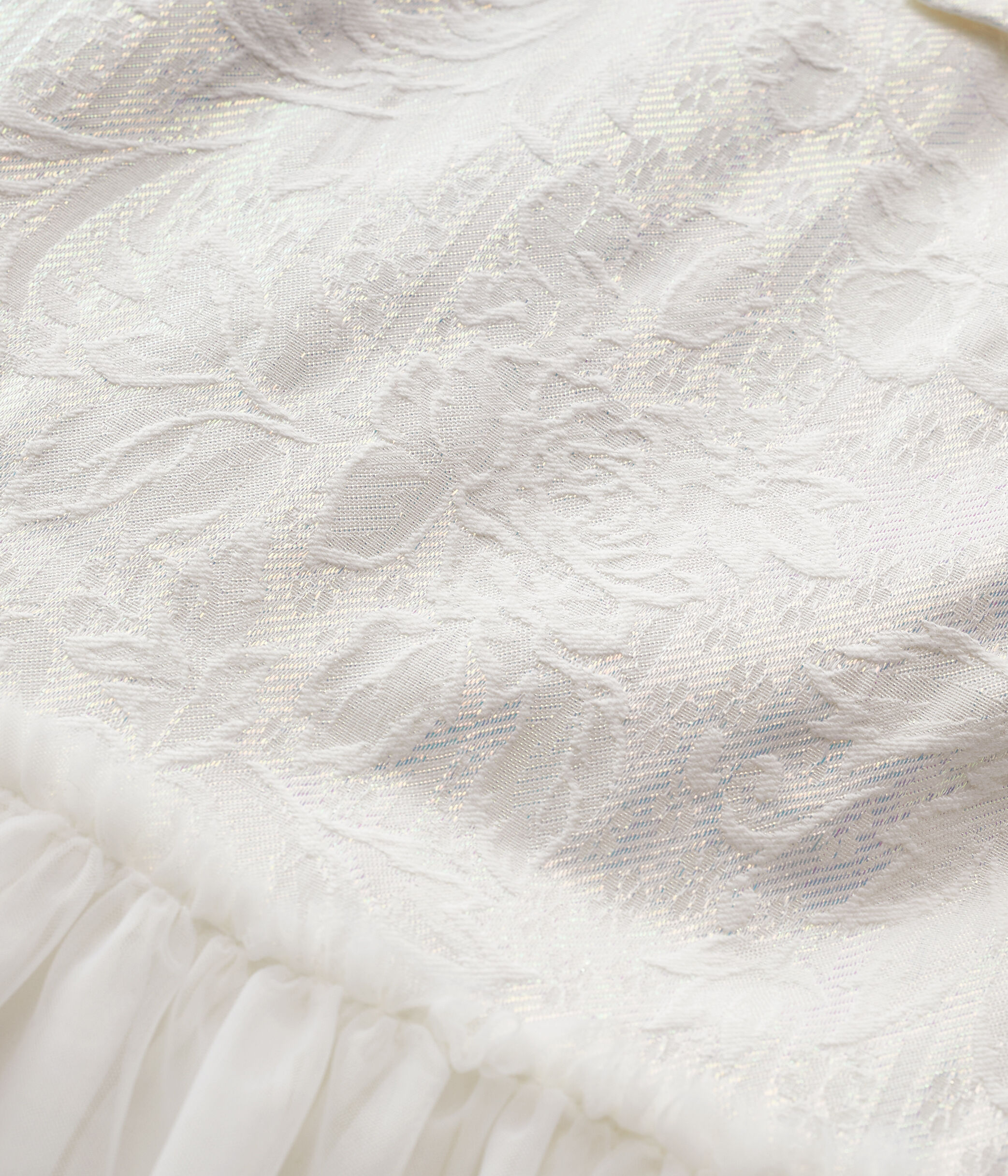 Robe c r monie en jacquard et tulle enfant fille MARSHMALLOW