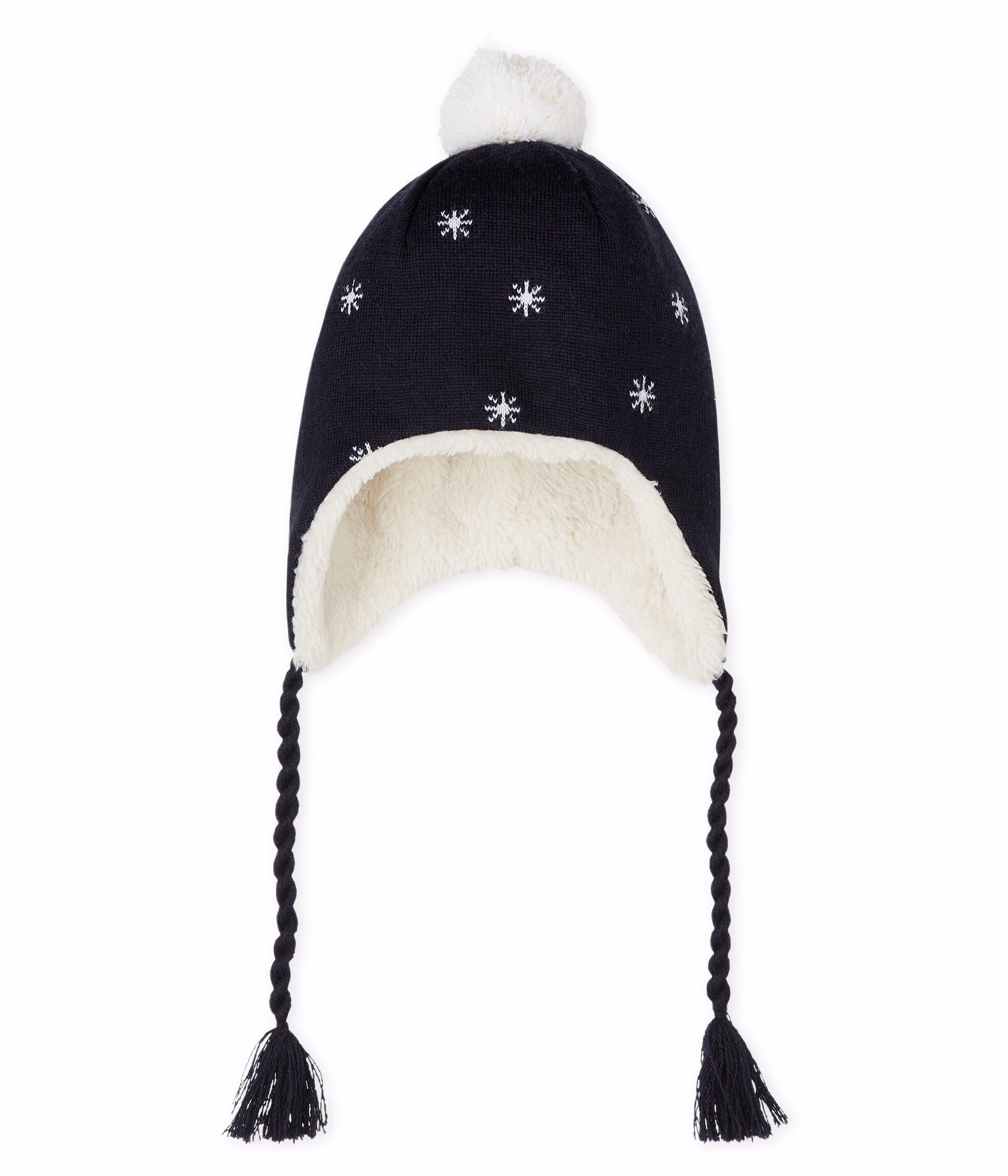 Bonnet peruvien bebe garcon double de sherpa SMOKING Petit Bateau