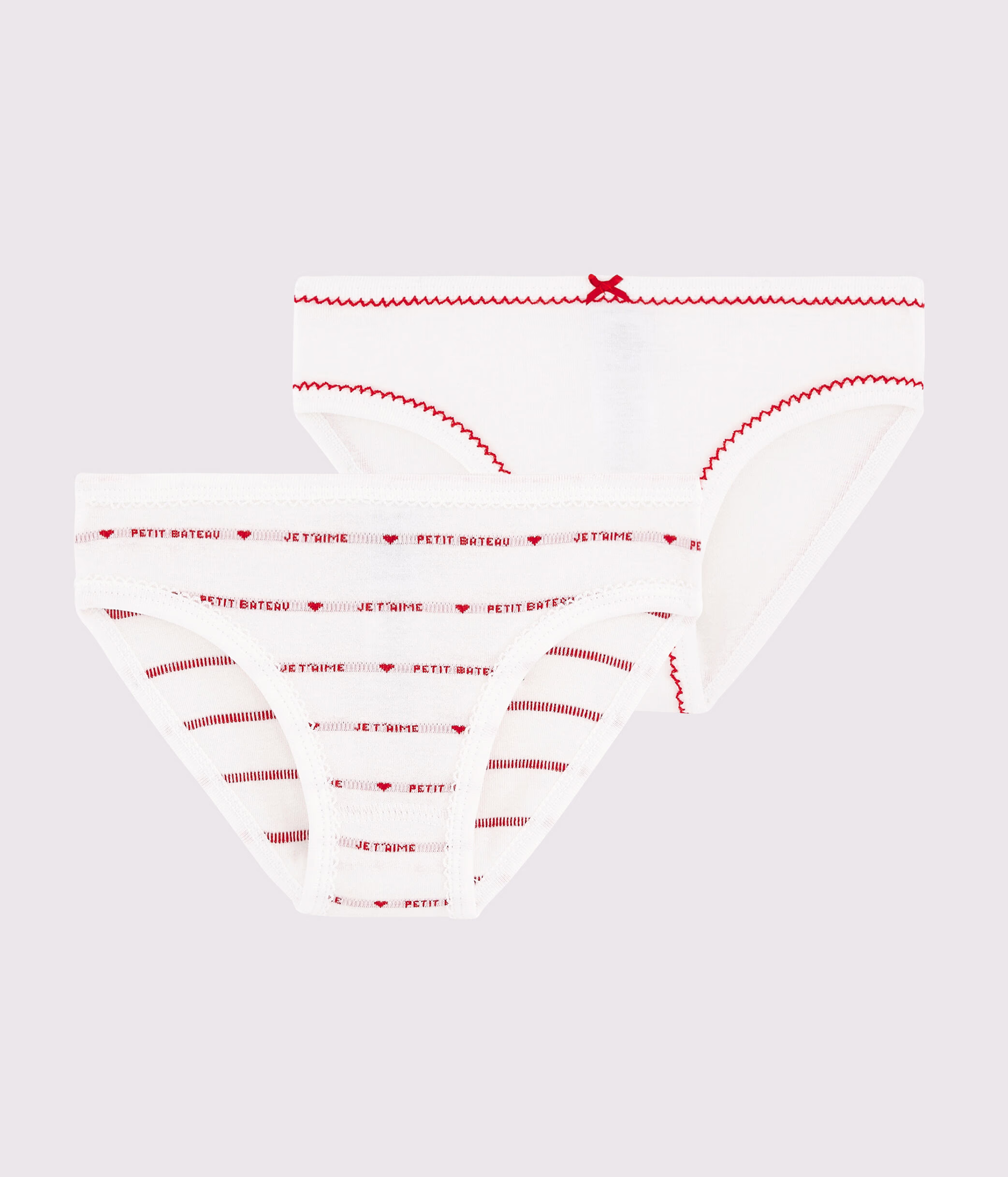 Lot de 2 culottes Petit Bateau Je t aime petite fille A00ME00