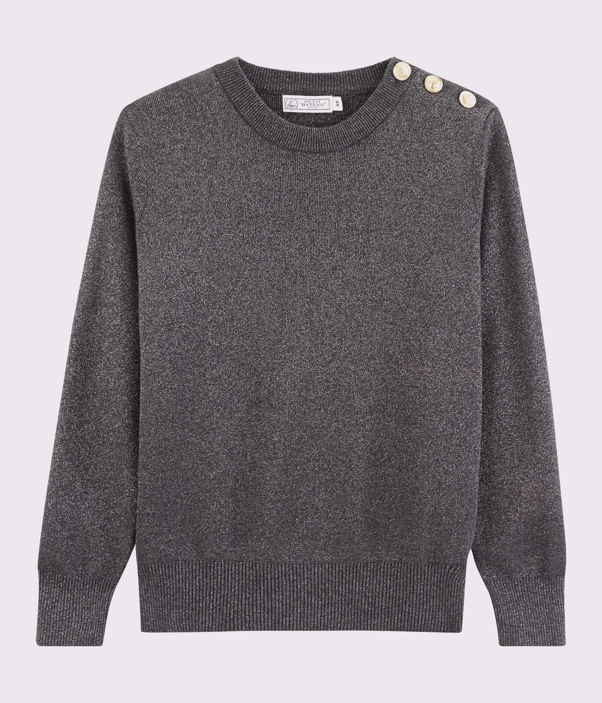 Pull sales brillant femme