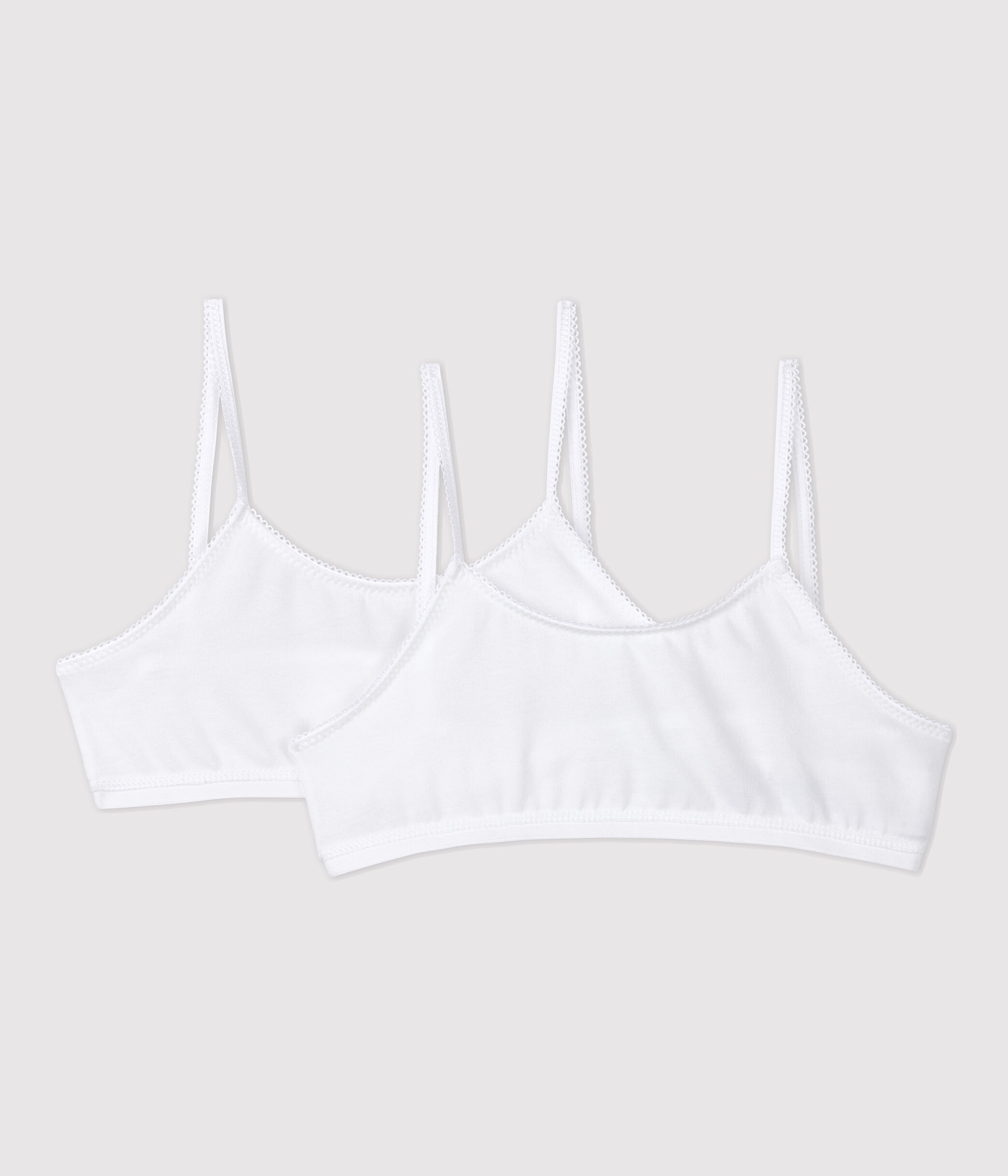 Lot de 2 brassi res blanches petite fille A07UJ00