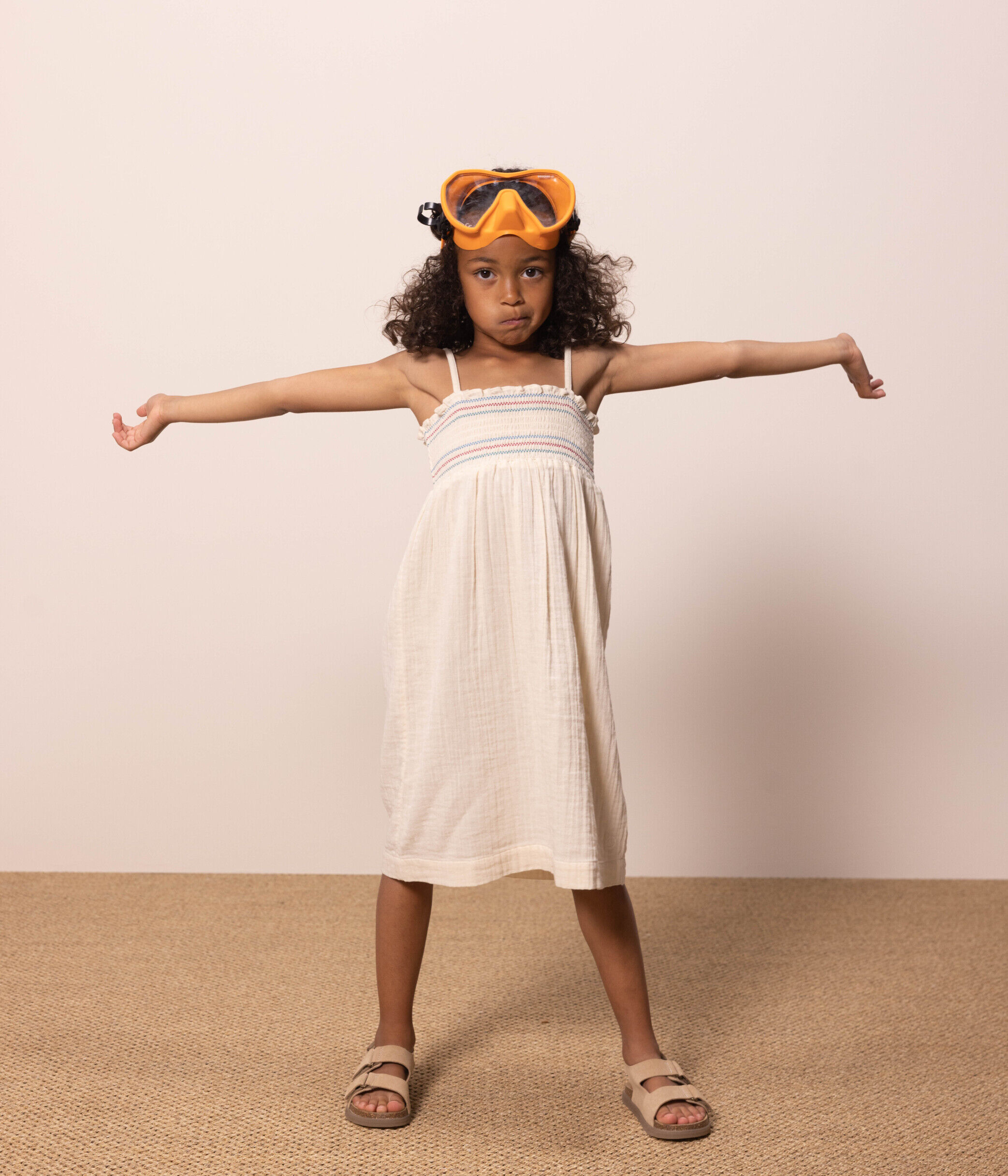 Robe sans manches en gaze de coton enfant fille AVALANCHE Petit Bateau