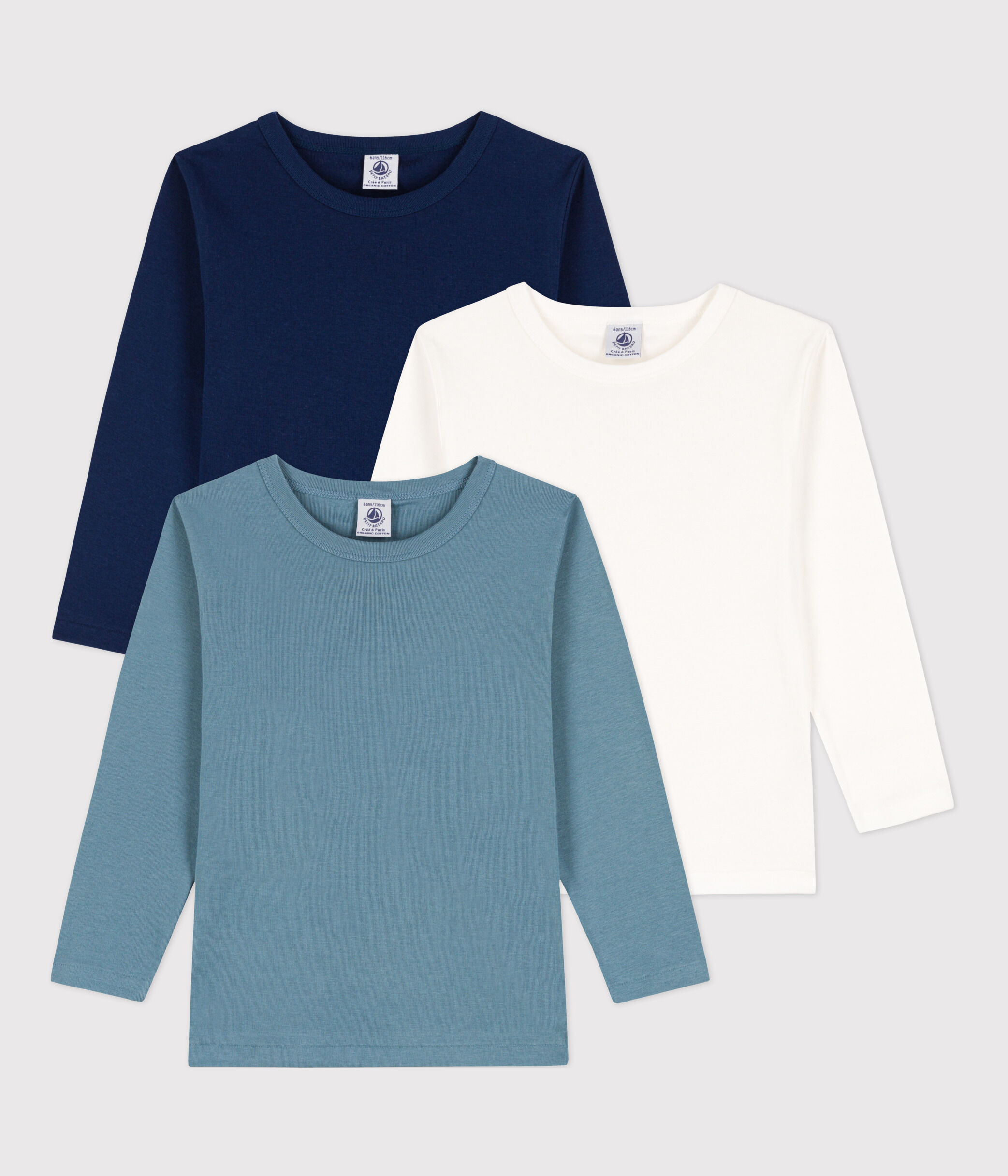 Lot de 3 tee shirts manches longues enfant fille gar on en coton A05UL00
