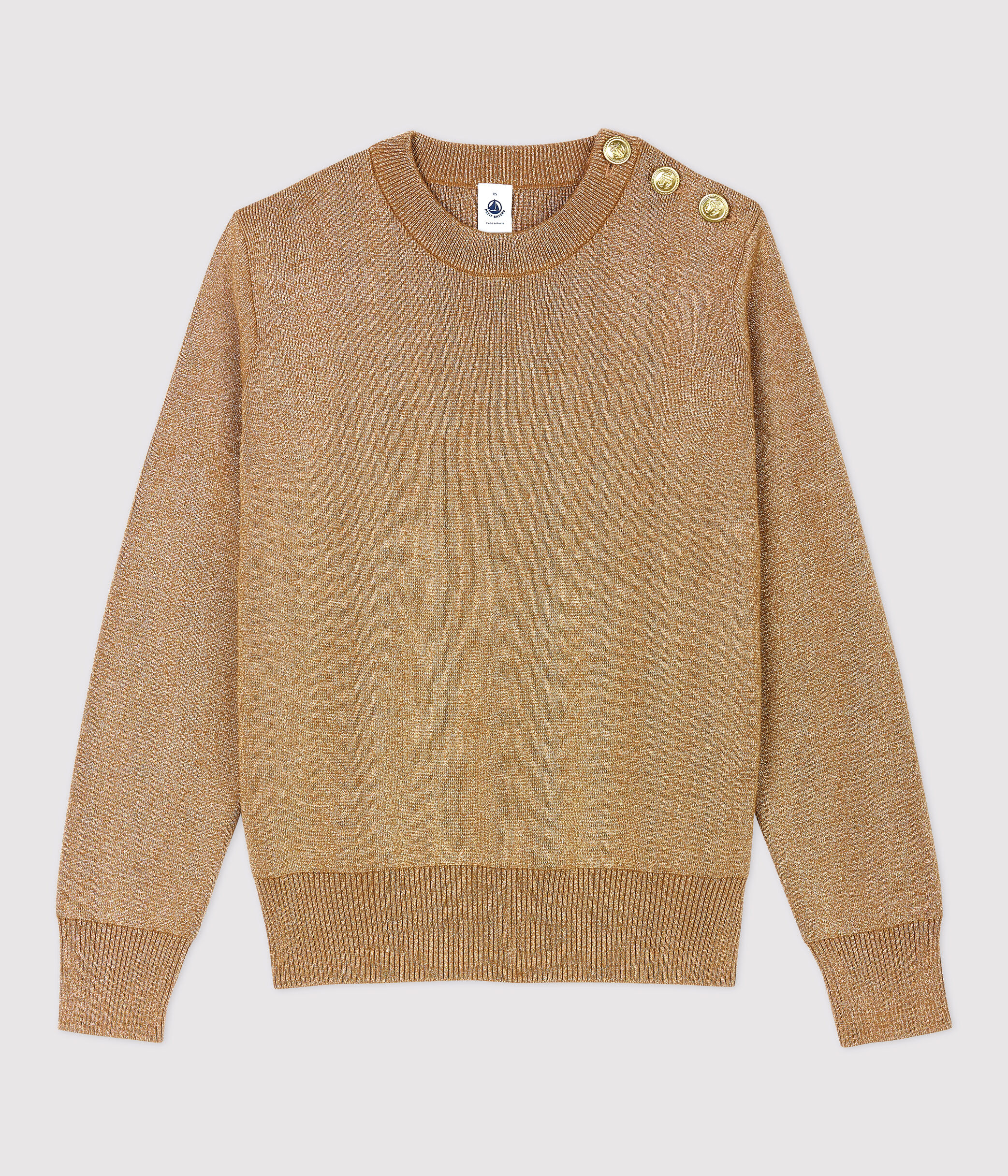Pull marin en coton dor Femme BRINDILLE DORE Petit Bateau