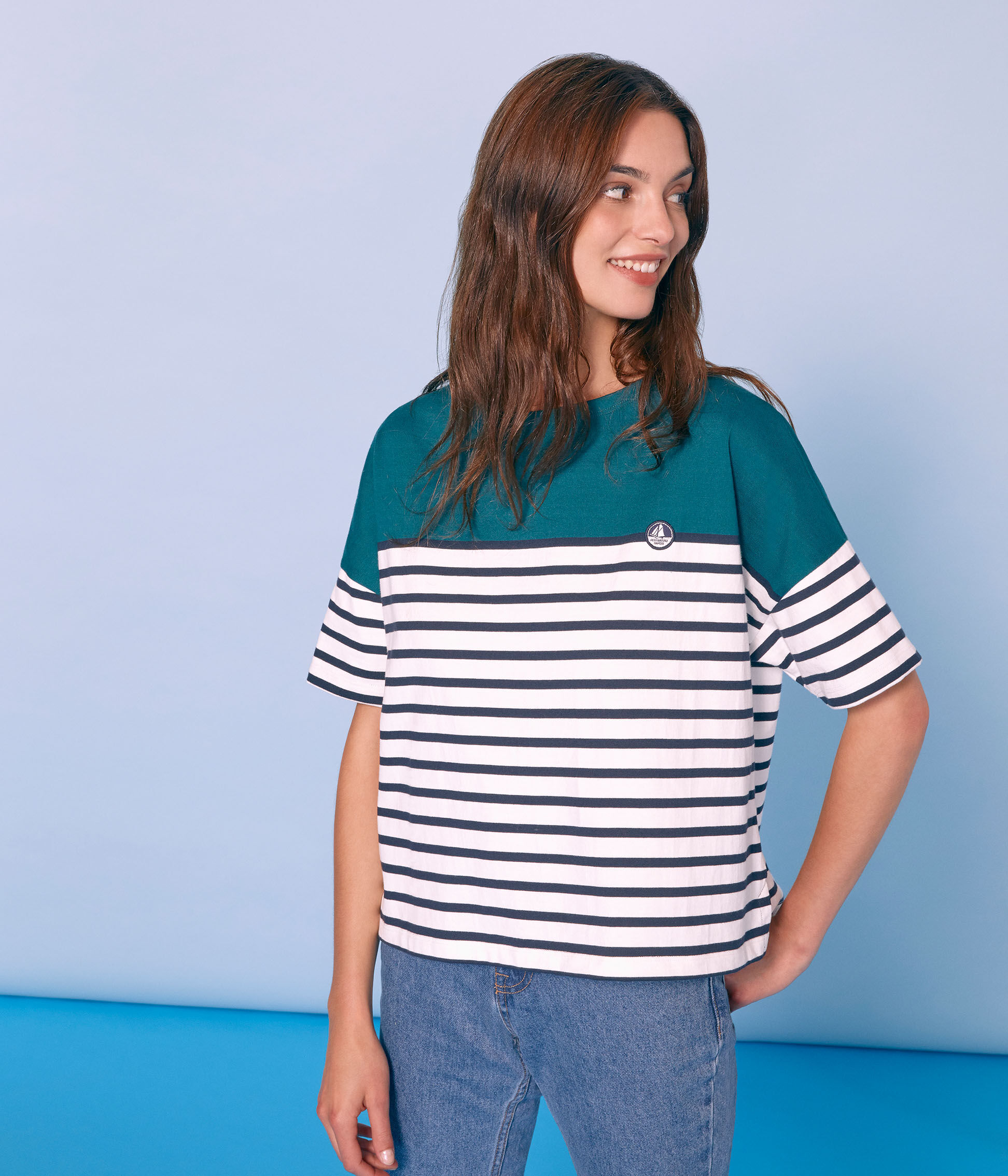 Marinière manche courte sale femme