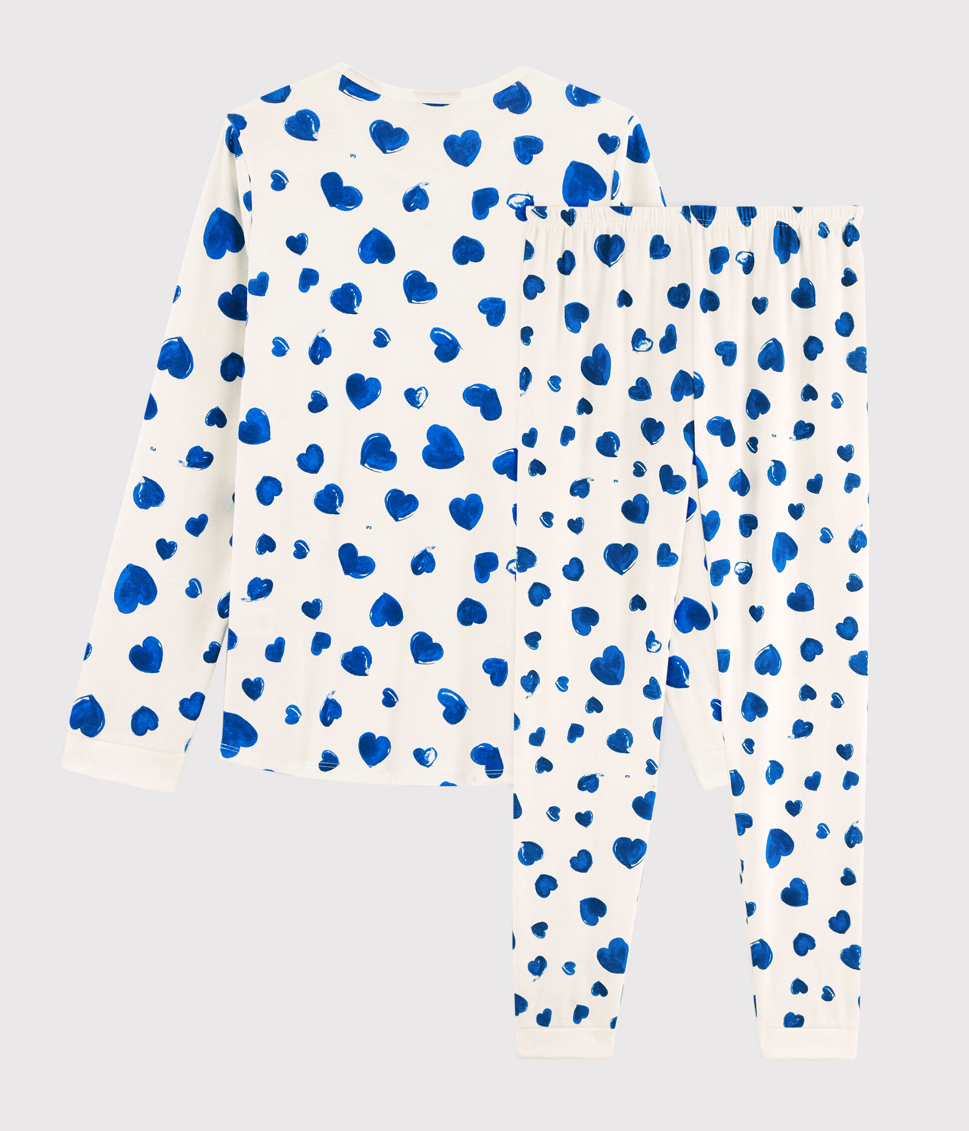 Pyjama fille femme imprim c urs en c te MARSHMALLOW BLEU