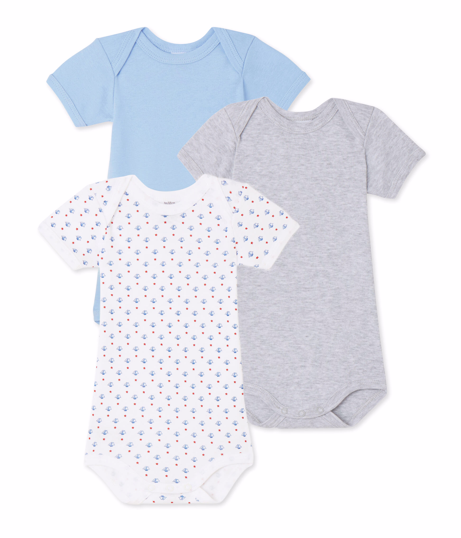 Lot de 3 bodies b b gar on SPECIAL LOT 00 Petit Bateau