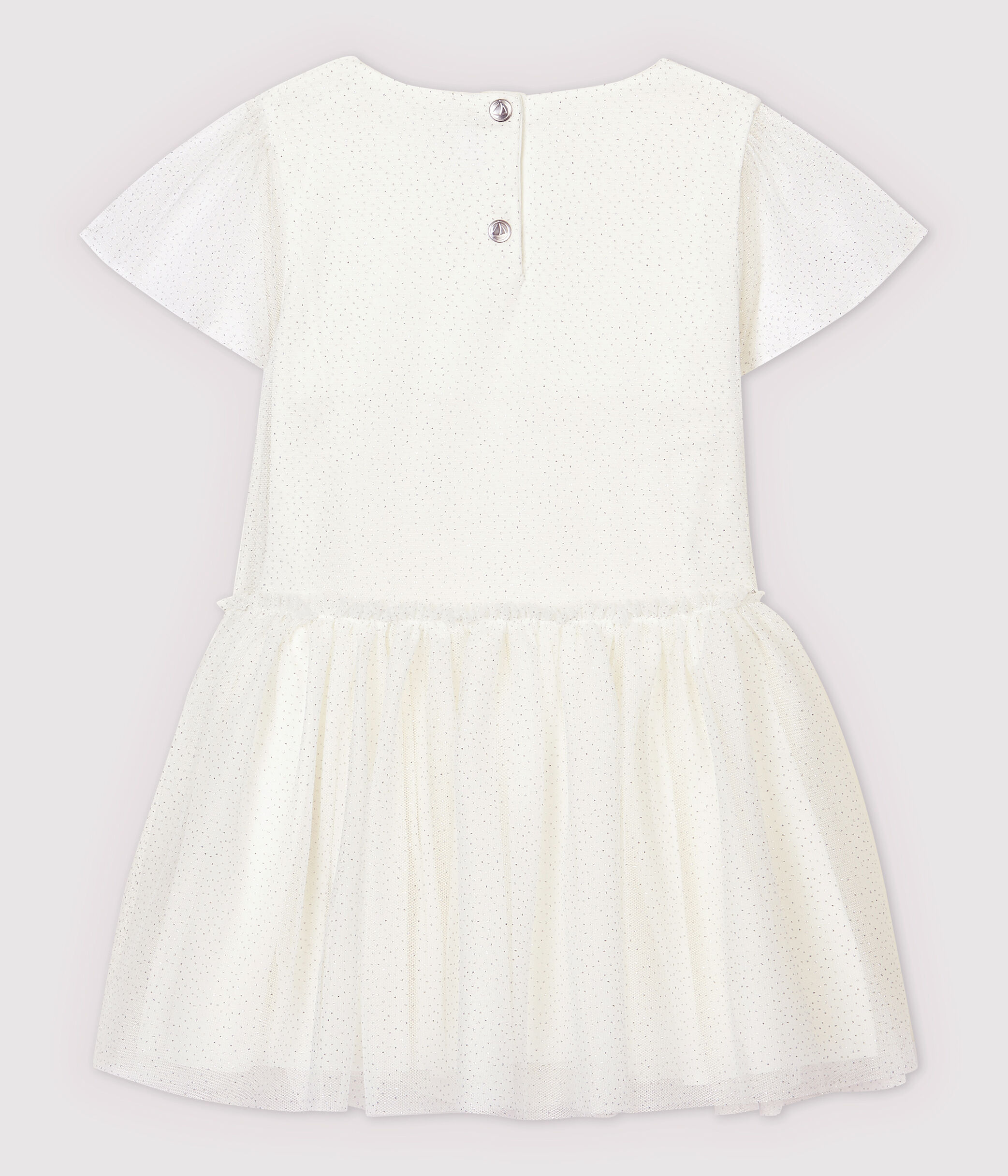 Robe ceremonie en tulle enfant fille MARSHMALLOW ARGENT Petit Bateau
